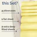 Extra Deep Split King Sheet Set - 7 Piece Breathable and Cooling Sheets - Hotel Luxury Bedding for Women, Men, Kids & Teens - Easy & Secure Fit - Soft and Wrinkle Free - Extra Deep Pockets - Yellow
