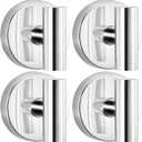 Heavy Duty Reusable Suction Cup Hooks for Shower - No Drill Bathroom/Glass/Mirror/Tiles & Metal Surfaces,and Smooth Non-Porous Surfaces for Towels, Robes, Loofahs (4, Chrome Polished)