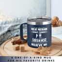 Gifts for Husband - Husband Gifts from Wife - Wedding Anniversary, Birthday, Fathers Day Gift for Him - Love Gift Ideas for Him - 14 Oz Stainless Steel Coffee Mug