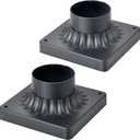 Pier Mount Base 2 Pack,Cast Aluminum Outdoor Post Light Adapter for Deck Porch Patio in Matter Black Finish 5.6" W*5.6" L