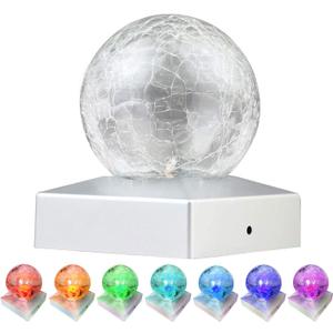 SUNNYPARK 4x4 Solar Post Cap Lights Deck Fence Outdoor Railing Lights Decorative Solar Powered Gazing Ball Caps LED Lamp for Garden, Patio, Pathway (Color Changing)