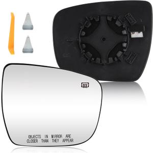 Passenger Right Side Power Heated Mirror Glass Fit For Nissan Rogue 2014-2019, for Murano 2015-23, for Pathfinder 2017-19 Side View Mirror with Back Plate, Replace for 963654BA1A