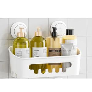 TAILI Shower Caddy Suction Cup 1Pack, Heavy Duty Bathroom Organizer, Removable Shelves for Inside Shower, Shampoo, Waterproof Suction Plastic Storage for Bathroom Accessories Holder, White TAILI Shower Caddy Suction Cup 1Pack, Heavy Duty Bathroom Organizer, Removable Shelves for Inside Shower, Shampoo, Waterproof Suction Plastic Storage for Bathroom Accessories Holder, White