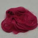 BERON Hot Pink Long Wigs for Women Girls Magenta Curly Wavy Hair Wig Middle Part Dark Pink Heat Resistant Synthetic Fiber Wigs (Rose Red)