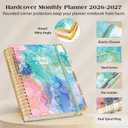 Planner 2026-2027, 18 Months Weekly and Monthly Daily Planner from January 2026 - June 2027, 5.75" x 8.38" A5 Hardcover Agenda Organizer Book 2026 with Tabs, Spiral Yearly Calendar Planners for School Work Home, Pink Blue Marble