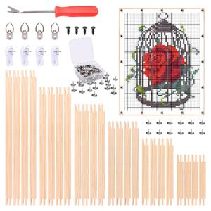 Bensbl 16Pcs Needlepoint Stretcher Bars Kit, 8 Sizes, Cross Stitch Frame