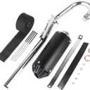 28mm Exhaust Muffler Assembly with Heat Wrap For CRF50 CRF70 XR50 70cc 110cc 125cc Taotao DB10 DB14 Baja Xpro Apollo Roketa SSR TTR SDG Coolster Pit Dirt Bike Parts (Black)