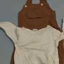 CARETOO Newborn Baby Boy Clothes Infant Boy Romper Fall Winter Outfits Bodysuit 2Pcs Striped Long Sleeve Top Overalls 0-3M