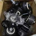 Set of 12 M8 Caster Wheels 1.5 Inch M8 x 25 mm Swivel Threaded Stem Caster Locking Standing Desk Wheels Heavy Duty 360 Polyurethane with Dual Brake, No Noise, 400 lb for Cart Desk Furniture