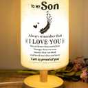 Gifts for Son for Fathers Day from Mom Dad- Fabric Wooden Desk Lamp for Bedroom Living Room for Son Adult Graduation Season Gifts, Birthday Gifts, Back to School Gifts (Son01)