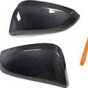 Carbon Fiber Left & Right Side Mirror Cover Cap Compatible with Toyota 4RUNNER 2013-2023, RAV4 2013-2018 SE/XLE/LTD, RAV4 HV 2016(Only for Models Without Side Camera)