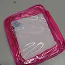 F-color TSA Approved Toiletry Bag 3 Pack Medium - Clear Makeup Bag Travel Quart Size for Women Men, Clear Cosmetic Bag Airport Airline Compliant Carry on Bag, Rose Red