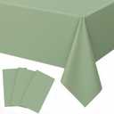 3 Pack Sage Green Plastic Tablecloth 54x108 inch Disposable Rectangle Table Cloth Waterproof Tablecloth for Baby Shower Family Dinners Holiday Parties