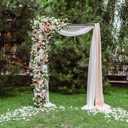 Garden Arch Thickened Garden Arbor Trellis for Climbing Plants with Planter 7.6Ft Outdoor Metal Arch Archway Wedding Backdrop Stand for Ceremony Party Christmas Decorations Pergola Black