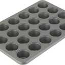 KitchenAid 24-Cup Nonstick Aluminized Steel Mini Muffin Pan, Contour Silver