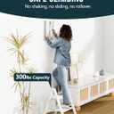 WOA WOA Step Ladder, Widen Pedals Foldable Step Stool, Lightweight Aluminum Ladder, Easy to Move Around, Anti-Slip Foot Stepladder for Household, Fold Thin & Space Save, 300 lbs Load (2 Step, White)