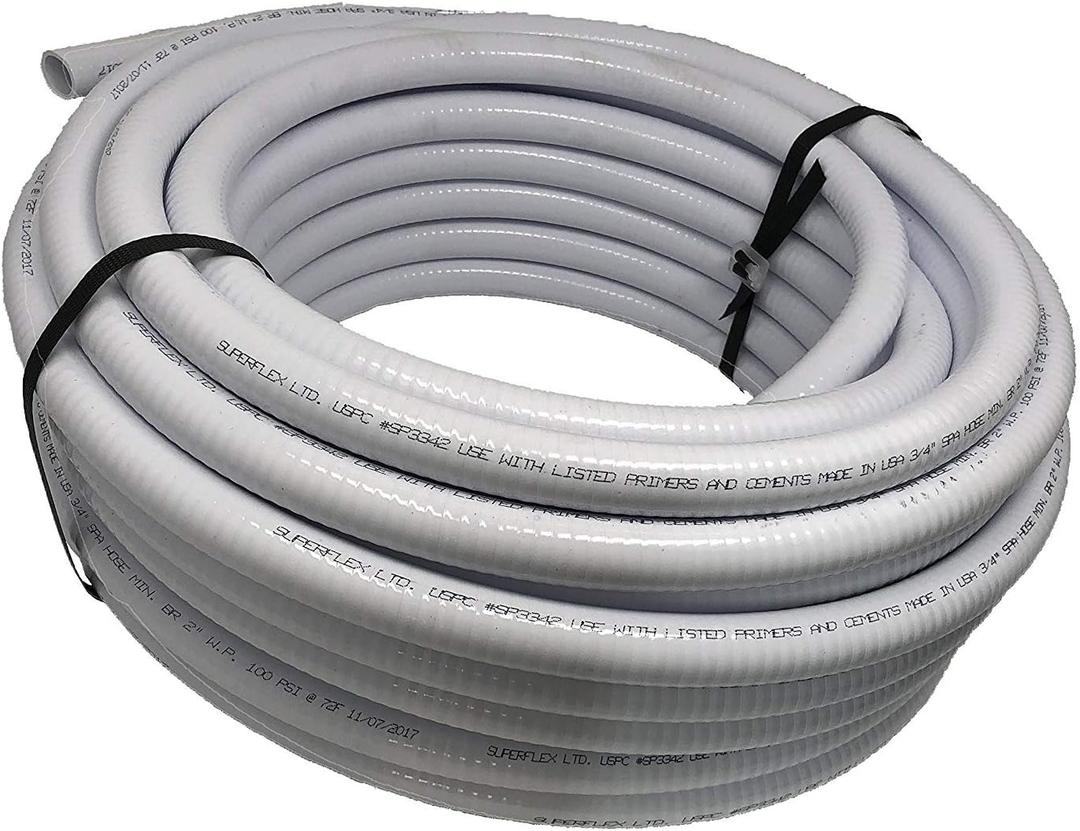 Sealproof 1" Dia Flexible PVC Pipe, Pool and Spa Hose Tubing for Hot Tubs and Swimming Pools, Premium Hose Made In USA, 1-Inch, 100 FT, White Sealproof 1" Dia Flexible PVC Pipe, Pool and Spa Hose Tubing for Hot Tubs and Swimming Pools, Premium Hose Made In USA, 1-Inch, 100 FT, White