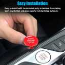 Jaronx Compatible with BMW Sports Red Start Stop Button 2018-2025, Engine Ignition Push Start Button Cover for BMW 1' F40/2' F44/3' G20 G21/4' G22 G23/8' G14 G15 G16/X5 G05/X6 G06/X7 G07/Z4 G29 Series