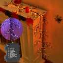 BAOLITVINE Lighted Halloween Garland Battery Operated with 8 Functions 6FT 120 Bi-Color Fairy Lights, Black Garland with Lights for Fall Halloween Party Decoration