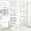 Qupui 6 Tier Corner Shelf Stand, 66 Tall Corner Bookshelf Multipurpose Shelving Unit, Plant Stand Display Rack Home Organizer Shelves for Bedroom Living Room, White
