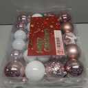 87ct Christmas Ball Ornaments Set Shatterproof Seasonal Hanging Decorations with Reusable Hand-held Gift Package for Xmas Tree Holiday Party and Home Decor, Lilac