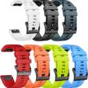 ANCOOL for Fenix 7X/Fenix 6X/Fenix 5X/Fenix 8 51mm Watch Band 26mm Quickfit Bands Compatible with Fenix 6X Pro/7X Pro/5X Plus/3/Descent MK 2/2i/MK 3 51mm Smartwatch(7 Pack) (White,Black,Slate,Red,Orange,Green,Blue)