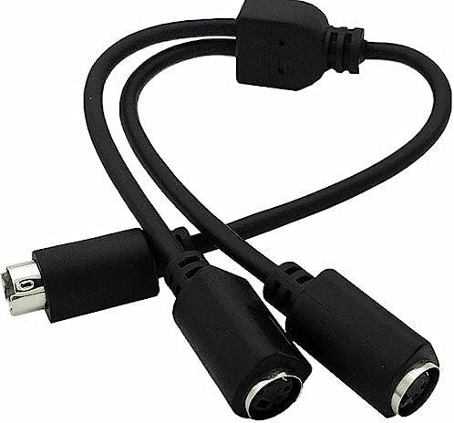 Traovien S-Video 4 Pin Mini DIN Y Splitter Connector Cable Male to 2 Female Extension Adapter Cable 0.3m