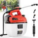 Battery Powered Sprayer, 1.35 Gallon Cordless Sprayer with 3 Nozzles & Extendable Pole, Portable Electric Sprayers for Lawn Care, Garden, Weeds, Farm(Tool Only)