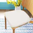 Magpie Fabrics 17"x16"x2" U-Shape Chair Cushions with Ties 2 Count, Outdoor Indoor Waterproof All Weather Seat Pads Decoration for Patio Garden Dining Office - Cream Beige