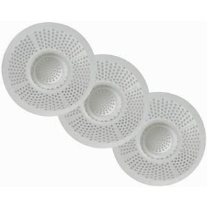 Hairstopper Drain Cover Hair Catcher for Shower and Bathtub, Protects Against Clogs Without Blocking Water Flow, White, Pack of 3 