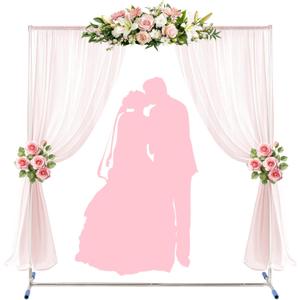 Wedding Arch,7 x 6 FT Metal Arch Backdrop Stand with Support Feet Base,Square Arched Frame for Birthday Party Ceremony Event Balloon Arches Decoration