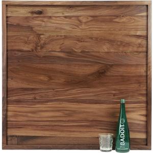 34 x 34 Inches Extra Large Square Black Walnut Wood Ottoman Tray, Serve Tea, Coffee Classic 2.8 Feet Wooden Decorative Serving Tray