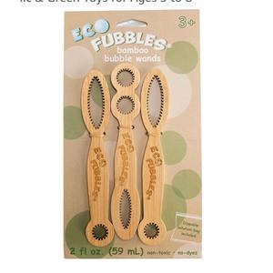 Little Kids Eco Fubbles Bamboo Bubble Wand 3pk Organic & Green Toys for Ages 3 to 8 2 Pack