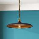 18 inch Pendant Light, Nordic Modern Light with Adjustable Hanging Chain, Farmhouse Chandelier Lighting Fixture for Kitchen Island, Dining Room, Living Room and Office Lighting, Black