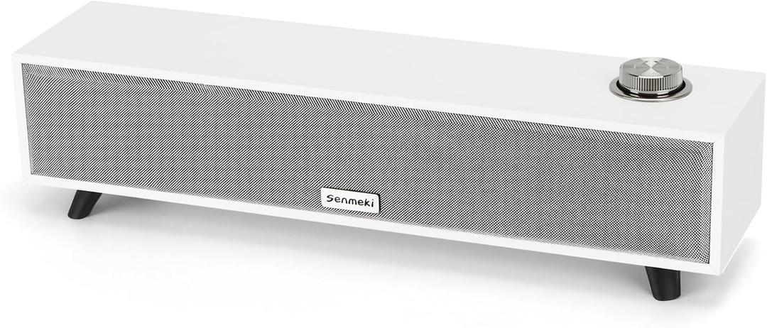 Computer Speakers, 10W Computer Sound Bar, USB Powered PC Speakers, Bluetooth 5.0 and RCA Input pc Speakers for Desktop, Laptops, Phonograph, Phones, Tablets(