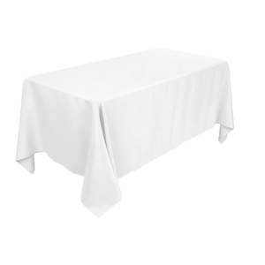 Decor Linens 90 x 132 Inch Rectangular Polyester Tablecloth with Oblong Corners, Weddings, Trade show, Banquets, Home, White
