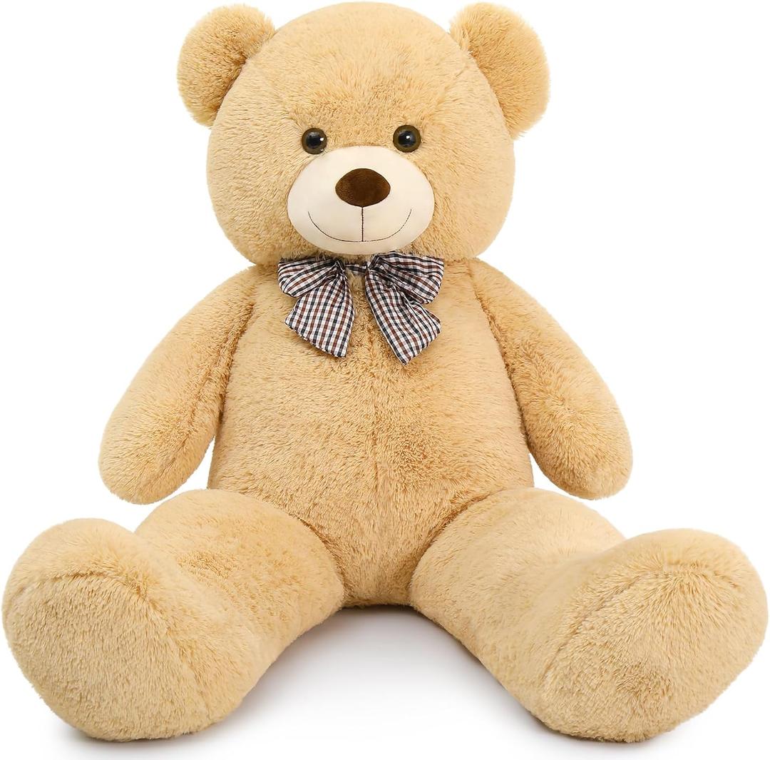MaoGoLan Giant Teddy Bear 4 Feet,Adorable and Cuddly Big Bear Stuffed Animal 47", Classic Teddy Bear Plush Gift Decoration for Baby Shower,Party,Birthday,Valentines Day,Tan