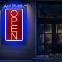 Open Signs for Business Ultra Bright LED Neon Open Signs for Business Storefront Window Glass Door Shop Store Florists Bar Salon Pubs with ON/OFF Switch (Blue/Red -Vertical, 32 Inch)