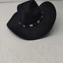 Women Men Classic Felt Wide Brim Western Cowboy & Cowgirl Cap Belt Buckle Retro Panama Hat Unisex Rolled up Caps
Large