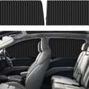 ZATOOTO Car Side Window Sun Shades - Privacy Magnetic Black 2 Pcs Covers Blinds Curtains - Auto Accessories Sunshades Keeps Cooler Screen for Baby Sleeping (Black Faux Silk Louvered Rear 2PCS)