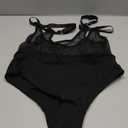 Women's S Bodysuit With Mesh Top Black