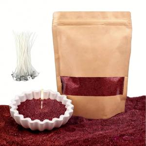 PHYMAT 1.1LB Colored Candle Wax Sand Bulk, Pearled Candle and 50pcs Wicks, Refillable Plant Sand Candles with Wicks Kit for DIY Handmade Candle Making, Party, Wedding, Home Decor