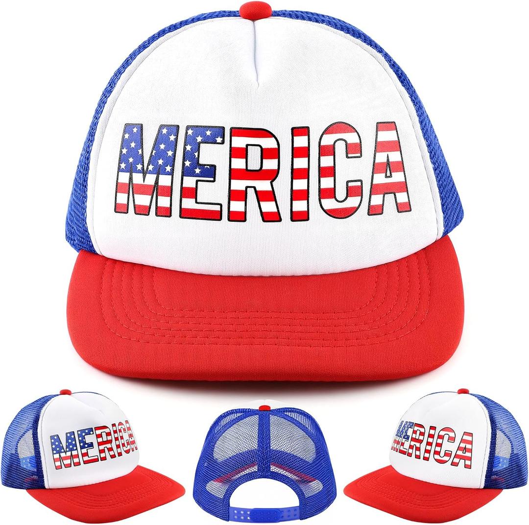 Labrostar 4th of July Hat Fourth of July Accessories American Flag Hat 4th of July Accessories Adjustable USA Hat Trucker Hats for Men Women Teen