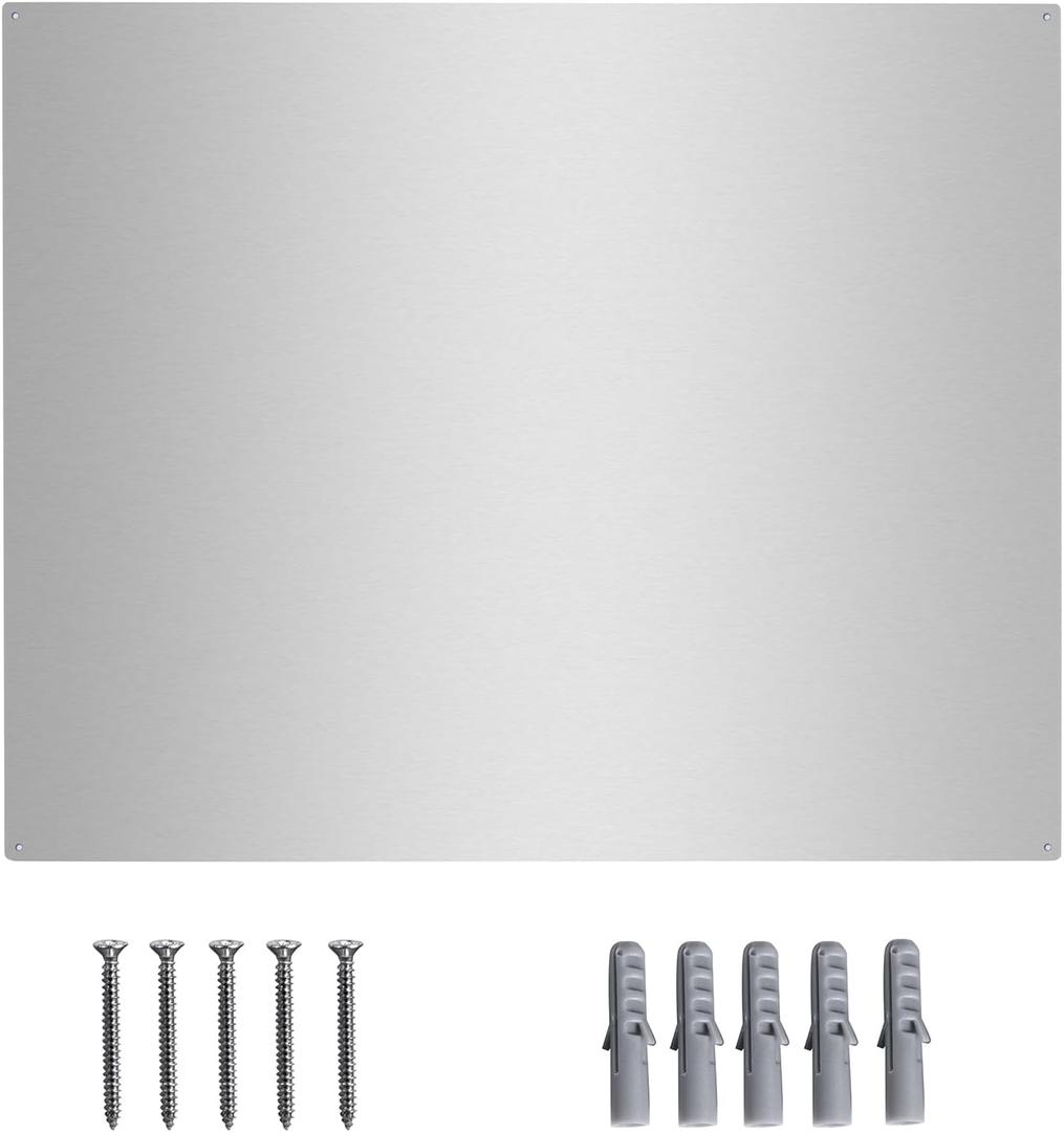 ONEEON Stainless Steel Backsplash 24 x 30 Inch Range Hood Stove Backsplash Back Stainless Steel Sheet for Kitchen