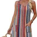 WEESO Summer Dresses for Women Tank Casual Sleeveless Casual Mini Fashion Beach Vacation Dresses with Pockets (M)