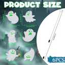 VioraWhite 12 Pcs Halloween Ghost Diamond Painting Swaying in The Wind, Glow in The Dark Spooky Faces Diamond Art Kits for Adults Beginners, High Flexibility Iron Stakes Outdoor Garden Decoration