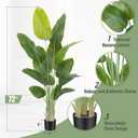 Lifelike Bird of Paradise Artificial Plant,6ft Faux Banana Leaf Tree with 13 Trunks - Perfect Indoor Silk Floor Plant for Home Decor in Living Room, Office, and Bedroom 1Pack