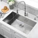 33 Inch Undermount Kitchen Sink, 33x19 Stainless Steel Kitchen Sink 18 Gauge 10" Deep Single Bowl Under Mount Sink Kitchen with Colander&Drain