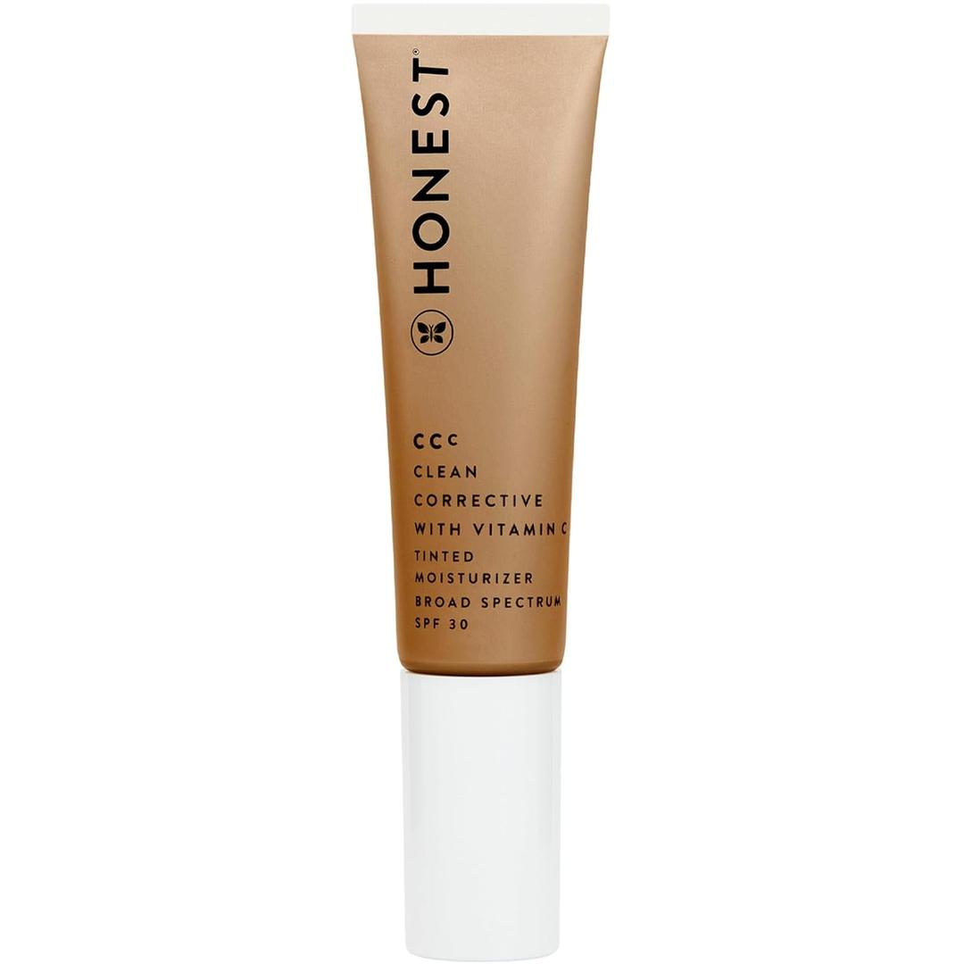 Honest Beauty CCC Clean Corrective with Vitamin C Tinted Moisturizer | Mineral SPF 30 | Vegan + Cruelty Free | Oro Medium, 1 fl oz