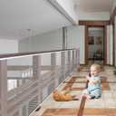 JIFTOK Baby Gate for Stairs, Banister Guard for Kids, Pets, Toys, 18ft L x 2.66 ft H, Mesh Netting Safety Net for Balcony Rail Stair, Stairway Net Baby Safety Products for Indoor & Outdoor (White)
